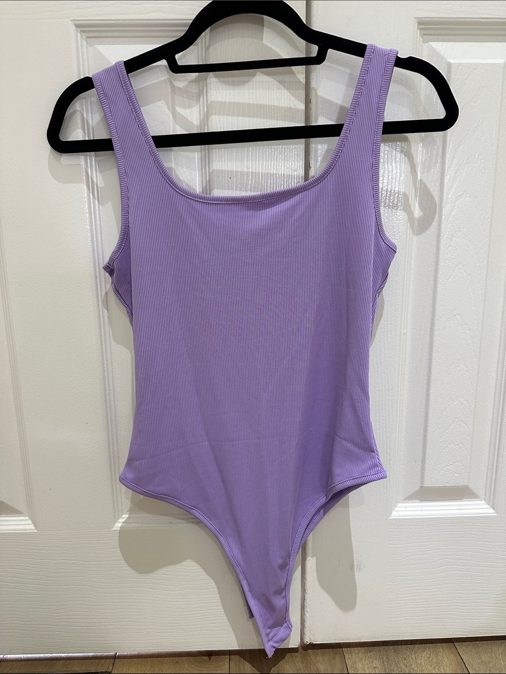 Lilac Ribbed Ladies ' One-Piece Bodysuit